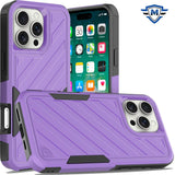 Metkase Noble Lined Shockproof Dual Layer Hybrid Case In Slide-Out Package For iPhone 16 Pro Max 6.9 Inch - Dark Purple/Black