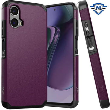 Metkase (Original Series) Tough Strong Shockproof Hybrid Case In Slide-Out Package For Motorola Moto G Stylus 5G 2024 - Dark Purple