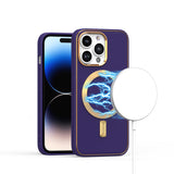 Premium Ultimate Pu Leather Beautiful Hybrid Case For iPhone 13 / 14 - Dark Purple