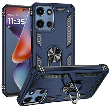 Premium Ring Magnetic Kickstand Hybrid Case For Motorola Moto G 5G 2025/2026 & Moto G Play 2026 - Blue