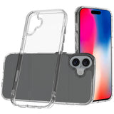 Premium Pure Crystal Transparent Thick 2.0Mm Shockproof Chromed Buttons Case Cover For iPhone 16 6.1 Inch - Clear