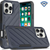 Metkase Noble Lined Shockproof Dual Layer Hybrid Case In Slide-Out Package For iPhone 16 Pro Max 6.9 Inch - Blue/Black