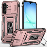 HR Premium Utter Tough Metal Ring Movable Camera Window Hybrid Case Cover For Samsung A17 5G - Rose Gold