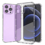 Premium Shatterproof Transparent Cross Stripes Design Thick Tpu Case Cover For iPhone 15 - Clear