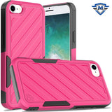 Metkase Noble Lined Shockproof Dual Layer Hybrid Case For iPhone 16E/SE4 (2025) - Hot Pink/Black