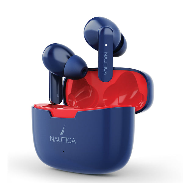 Nautica True Wireless Stereo Earbuds With Charging Case T200 Navy/Re