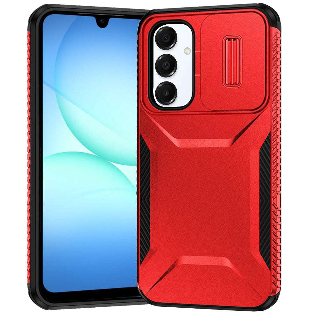 Premium Ultimate U Design Hybrid Case With Camera Window Covering For Samsung A17 5G - Red