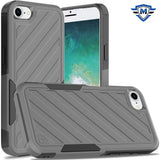 Metkase Noble Lined Shockproof Dual Layer Hybrid Case For iPhone 16E/SE4 (2025) - Grey/Black