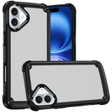 Premium Ultimate Casex Transparent Hybrid Case With Metal Buttons And Camera Edges For iPhone 16 Plus 6.7 Inch - Black