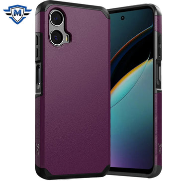 Metkase (Original Series) Tough Strong Shockproof Hybrid Case In Slide-Out Package For Motorola Moto G 5G 2024 - Dark Purple