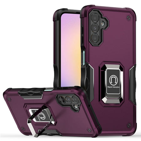 Premium Optimum Magnetic Ring Stand Hybrid Case Cover  For Samsung A25 5G - Dark Purple