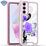 Metkase Premium Exotic Design Hybrid Case In Slide-Out Package For Samsung A35 5G - Purple Lily