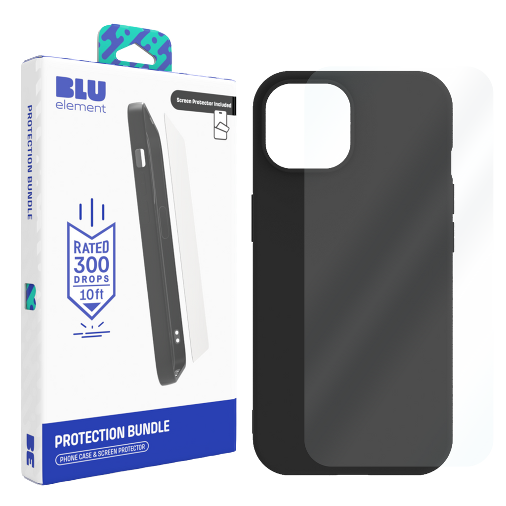 Blu Element Gelskin Case With Screen Protector For Iphone 17E/16E/15/14/13 (120-10560) - Black