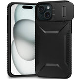 Premium Ultimate U Design Hybrid Case With Camera Window Covering For iPhone 15 - Black