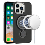 Premium Hoop Kickstand Hd Transparent Chrome Hybrid Case For iPhone 13 / 14 - Black