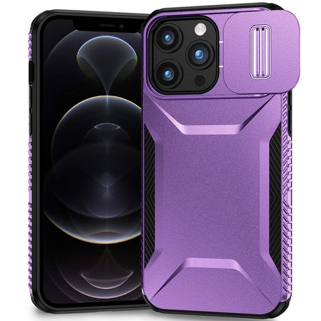 Premium Ultimate U Design Hybrid Case With Camera Window Covering For iPhone 12 Pro Max 6.7 - Purple