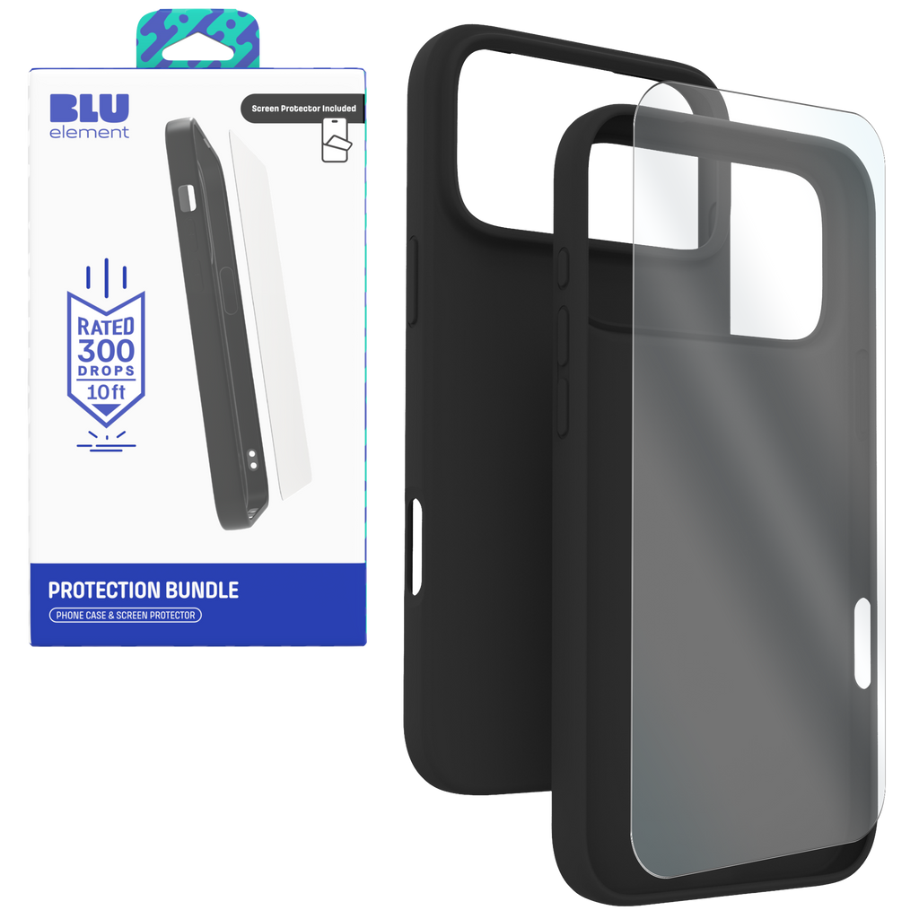 Blu Element Gelskin Case With Screen Protector For Iphone 17 Pro (120-10436) - Black