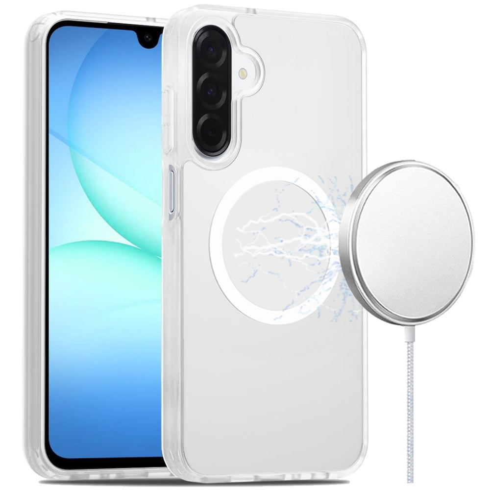 Premium [Magnetic Circle] Smooth SaFE Matte Feel Hybrid Case For Samsung A17 5G - Clear