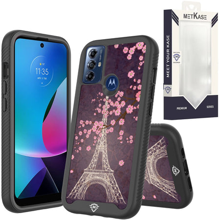Metkase Premium Exotic Design Hybrid Case for Motorola Moto G Play 5G 2023 - Grunge Eiffel Tower