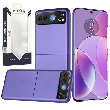 Metkase Premium Matte Finish Case In Slide-Out Package For Motorola Razr 2023 - Dark Purple
