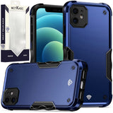 Metkase Exquisite Tough Shockproof Hybrid For iPhone 12 & iPhone 12 Pro - Dark Blue/Black