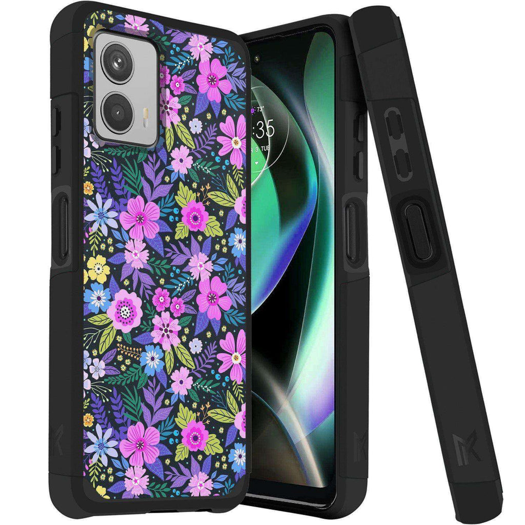 Metkase Tough Strong Hybrid Case Cover For Motorola Moto G 5G (2023) - Mystical Floral Boom