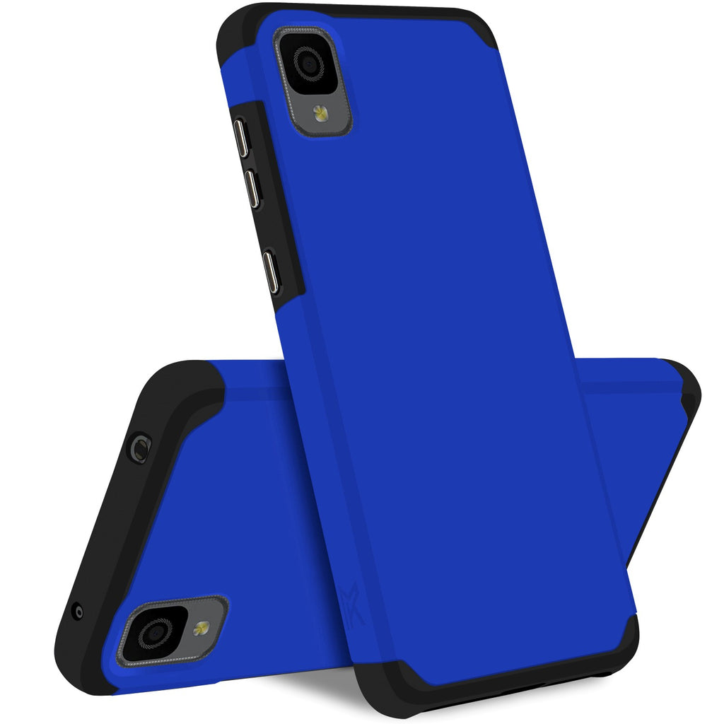 MetKase Tough Strong Slim Dual-Layer Shockproof Hybrid Case Cover For TCL 30 Z - Classic Blue