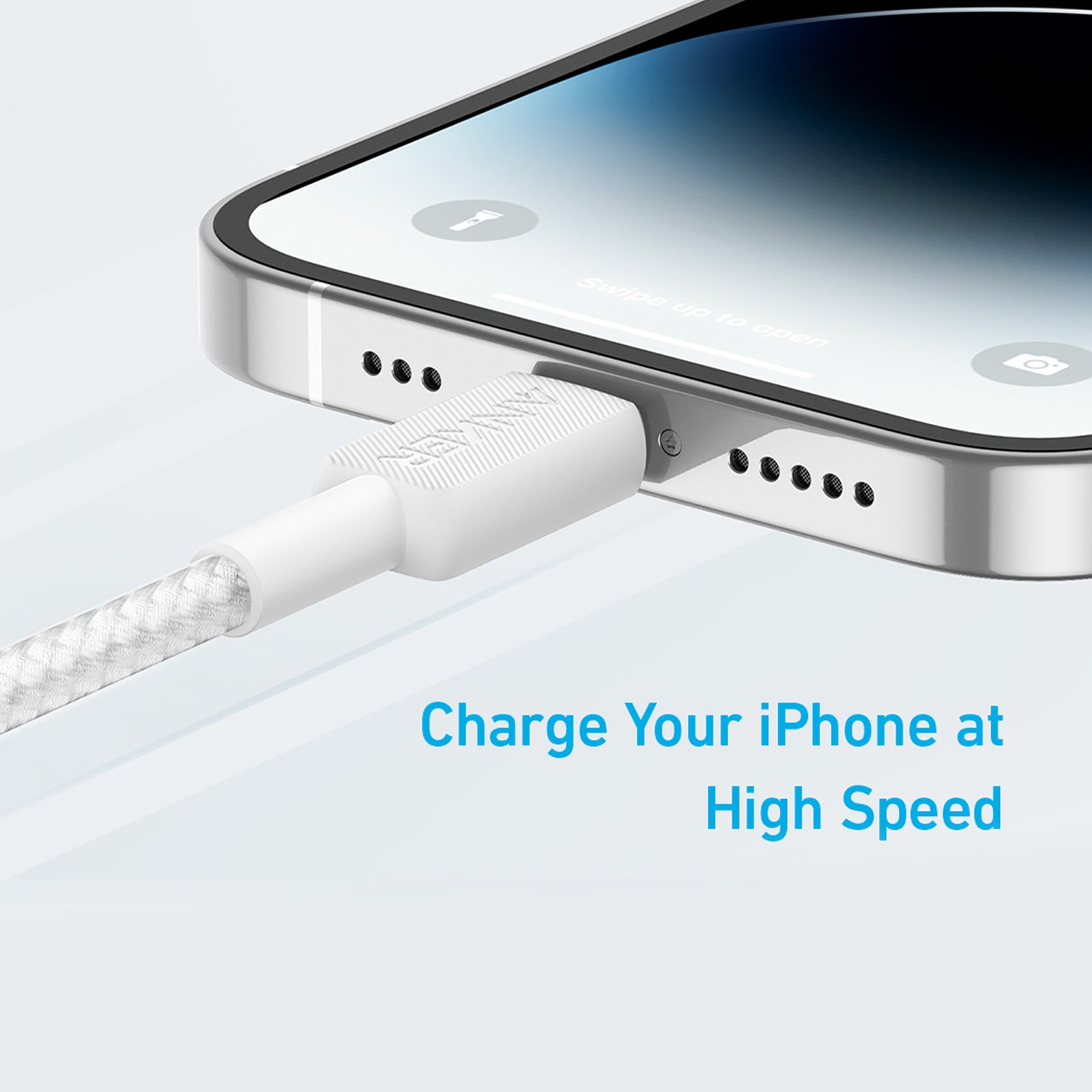 Anker 322 Braided USB-C To Lightning 3' Cable - White