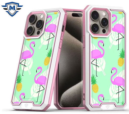 Metkase Premium Rank Design Fused Hybrid In Slide-Out Package For iPhone 12 & iPhone 12 Pro - Flamingo
