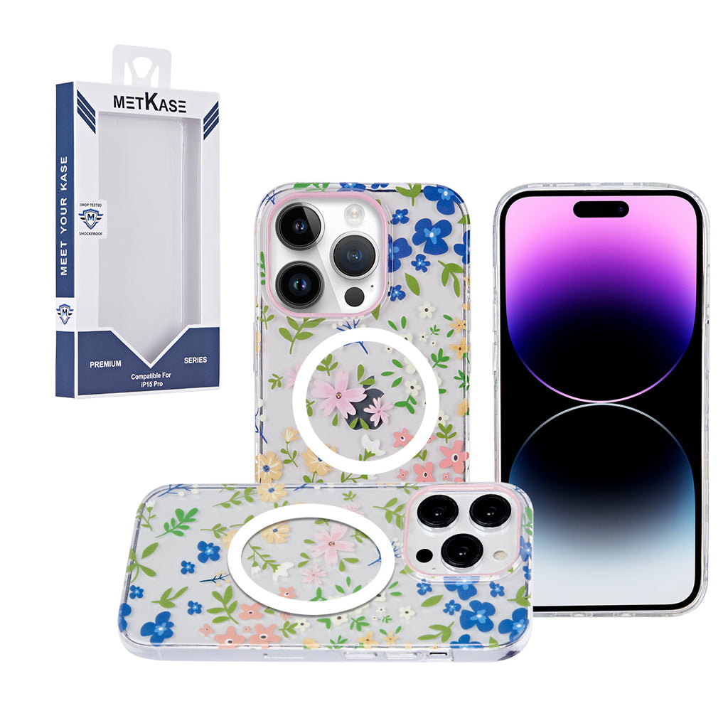 Metkase Imd Design Pattern [Magnetic Circle] Premium Case For iPhone 11 (Xi6.1) - Multicolor Floral