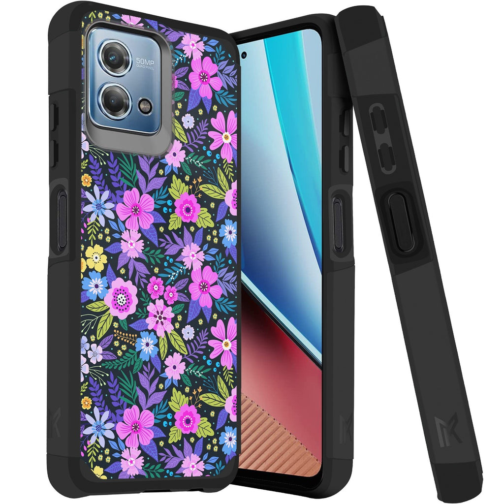 MetKase Tough Strong Hybrid (Magnet Mount Friendly) Case Cover For Motorola G Stylus 5G 2023 - Mystical Floral Boom