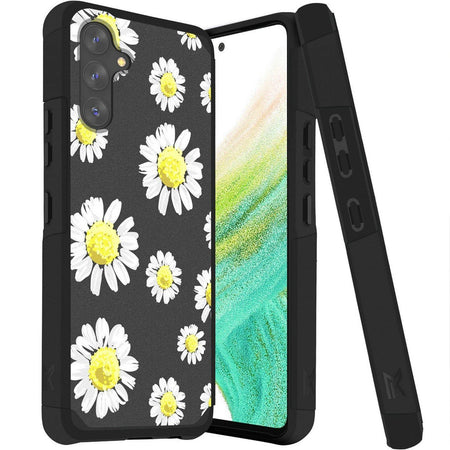 Metkase Tough Strong Hybrid (Magnet Mount Friendly) Case For Samsung A54 - Chamomile Flowers