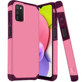 MetKase Tough Strong Slim Dual-Layer Shockproof Hybrid Case for Samsung Galaxy A03S - Fruity Wine