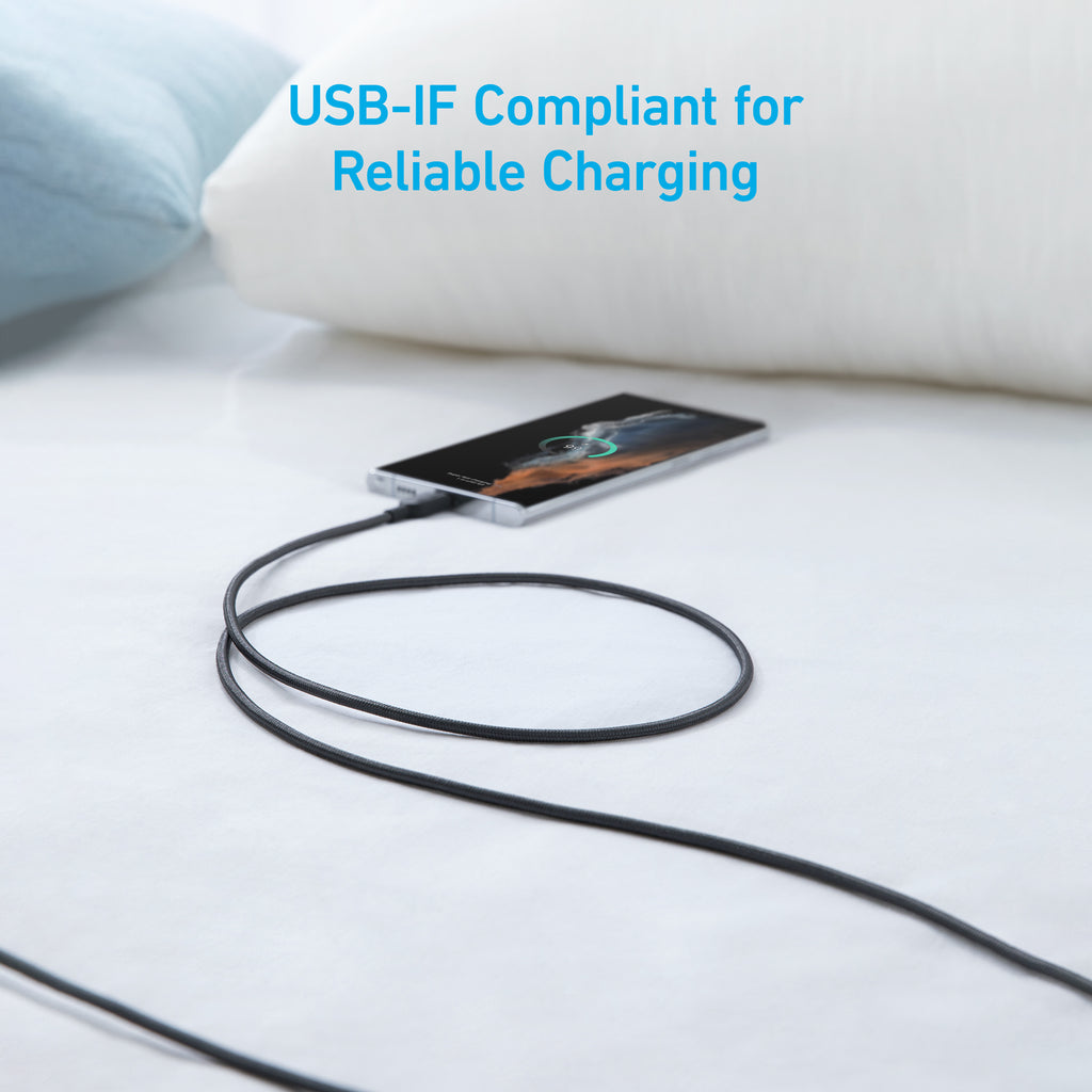 Anker 322 USB-A To USB-C Charging Cable – 6ft Nylon Braided – Black – Brand New Sealed