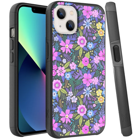 Metkase Minimalistic Slim Tough Shockproof Hybrid Case For iPhone 13 Pro - Mystical Floral Boom