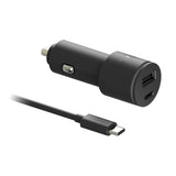 Motorola TurboPower 45W Duo Car Charger With 1M C-C Cable - Black