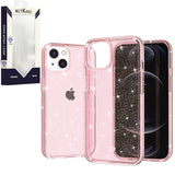 Metkase Magnetic Glitter Ultra Thick 3mm Transparent Hybrid For iPhone 12 & iPhone 12 Pro - Pink
