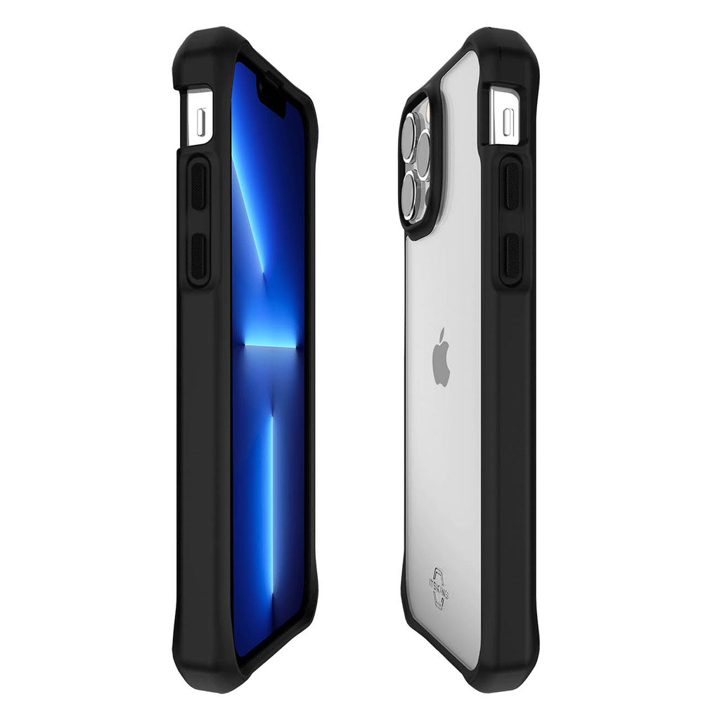 ITSKINS Hybrid Solid Case For iPhone 13 Pro Max / 12 Pro Max - Antimicrobial - Black/Transparent