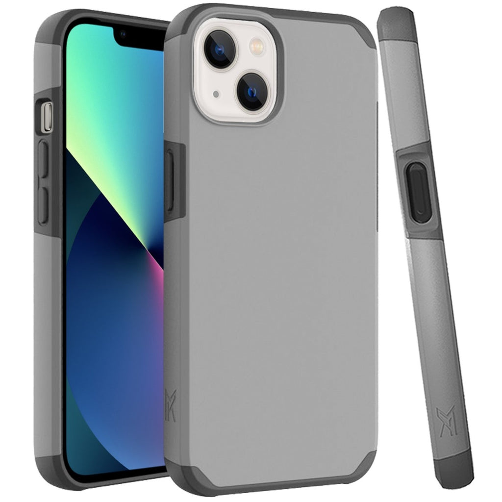 Metkase Premium Minimalistic Slim Tough Shockproof Hybrid Case For iPhone 13 Pro - Charcoal Grey