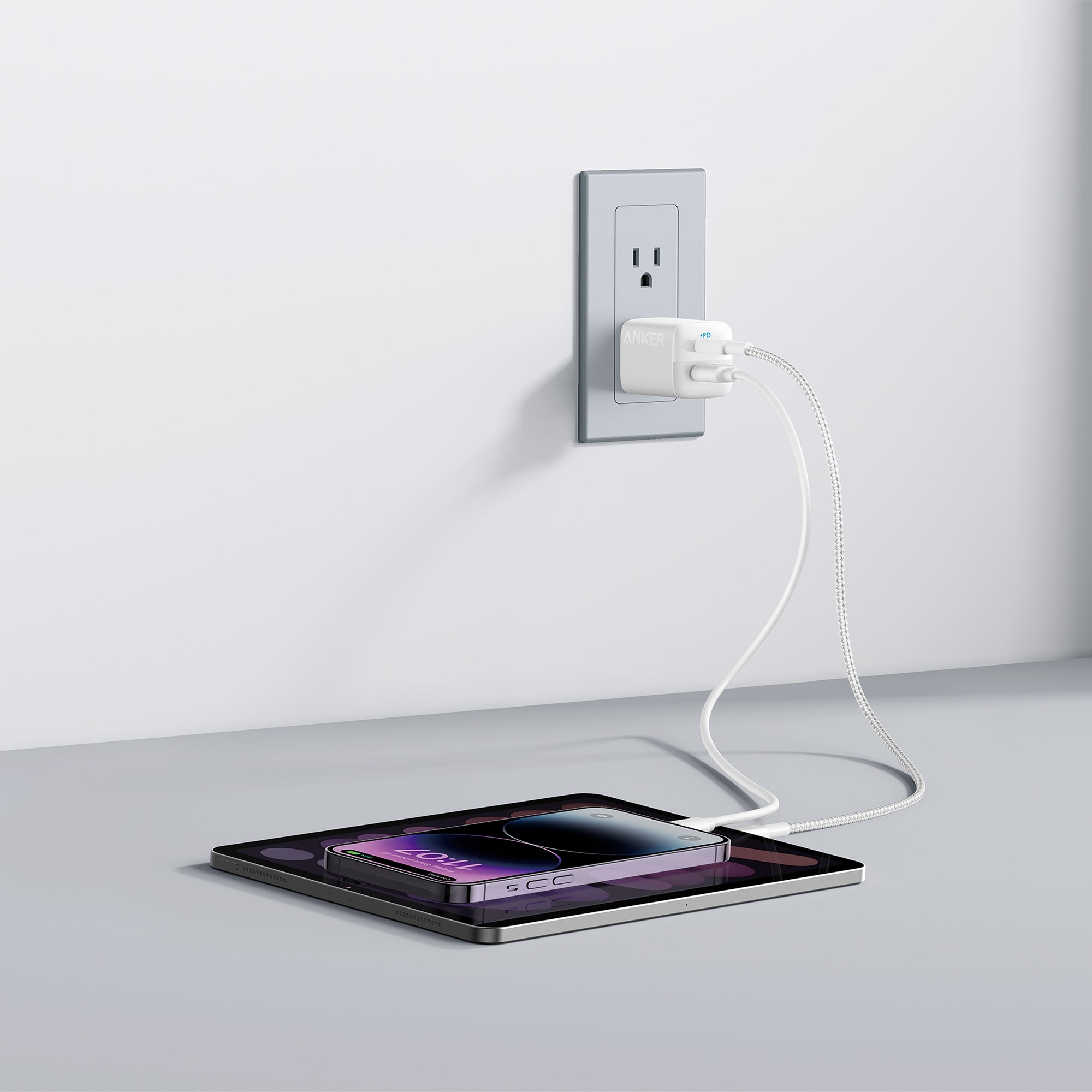 Anker Powerport 323 Dual Port 32W Wall Charger (USB-C And USB-A) - Black
