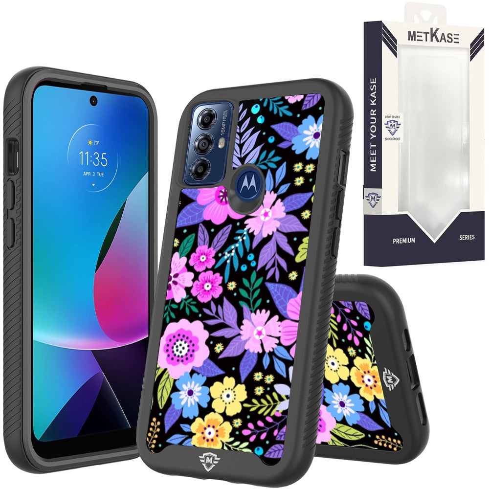 Metkase Premium Exotic Design Hybrid Case for Motorola Moto G Play 5G 2023 - Colorful Flower
