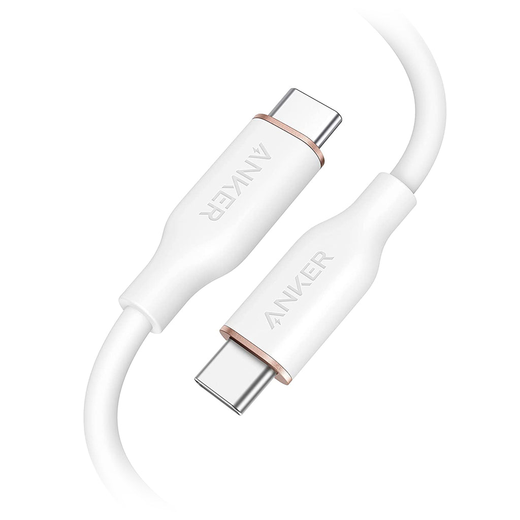 Anker Powerline III Flow 6' USB-C To USB-C  Cable - 25,000-Bend Lifespan - White