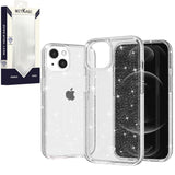 Metkase Magnetic Glitter Ultra Thick 3mm Transparent Hybrid For iPhone 12 & iPhone 12 Pro - Clear