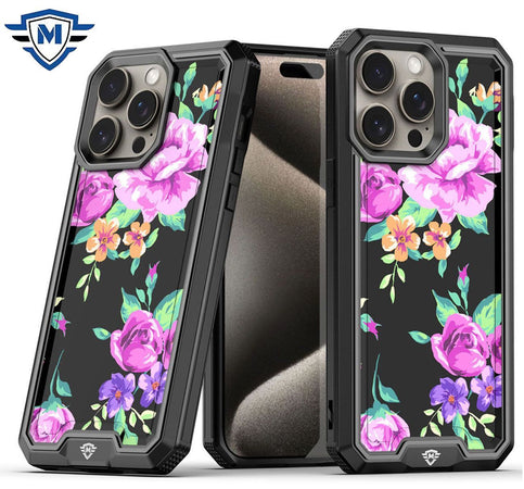Metkase Premium Rank Design Fused Hybrid In Slide-Out Package For iPhone 12 & iPhone 12 Pro - Tropical Floral