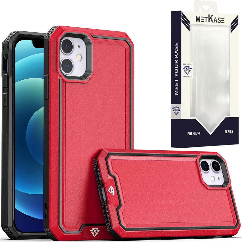 Metkase Rank Tough Strong Modern Fused Hybrid For iPhone 12|iPhone 12 Pro - Red