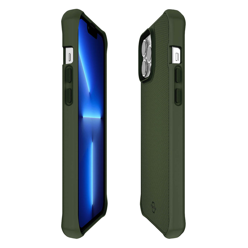 ITSKINS Hybrid Ballistic Case For iPhone 13 Pro - Antimicrobial - Olive Green