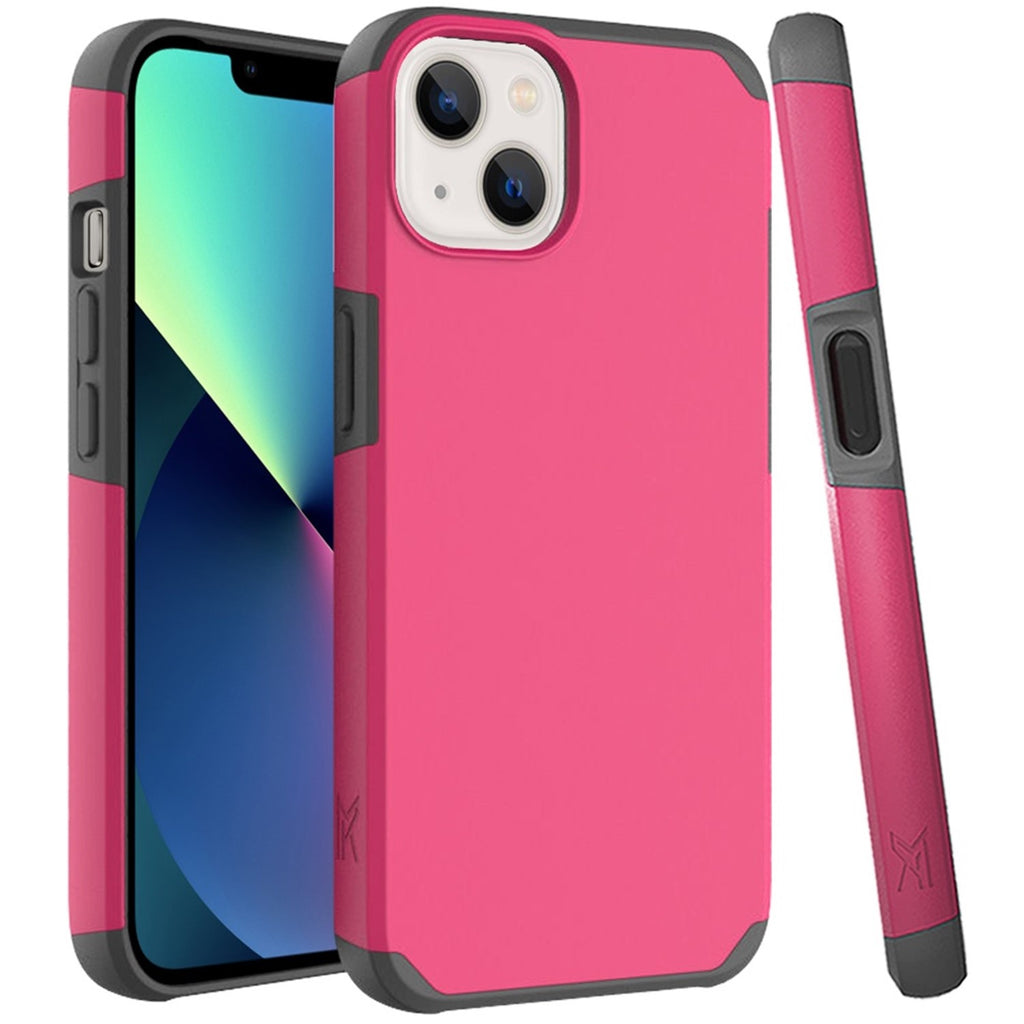 Metkase Premium Minimalistic Slim Tough Shockproof Hybrid Case For iPhone 13 Pro Max - Virtual Pink
