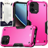 Metkase Exquisite Tough Shockproof Hybrid For Motorola G Stylus 5G (2023) - Hot Pink/Black