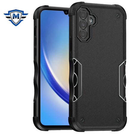 Metkase Exquisite Tough Shockproof Hybrid Case Cover In Premium Slide-Out Package For Samsung A15 5G - Black