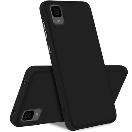 MetKase Tough Strong Slim Dual-Layer Shockproof Hybrid Case Cover For TCL 30 Z - Black